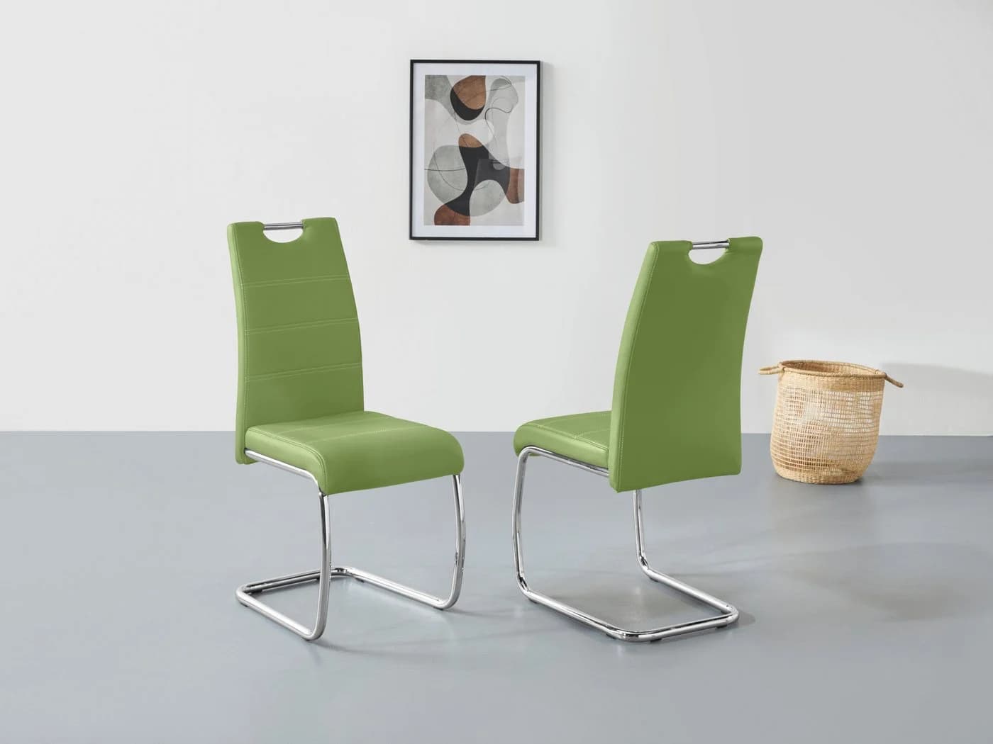 HELA Freischwinger FLORA 2er Set Grün Chrom Kunstleder - Bild 2