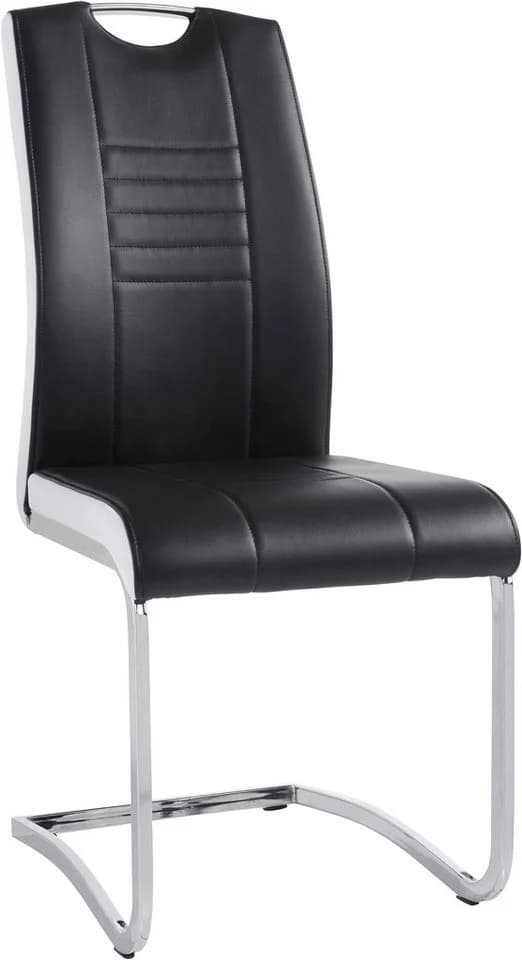 HELA Tabea Freischwinger Esszimmerstuhl Kunstleder Schwarz/Silber - Bild 2