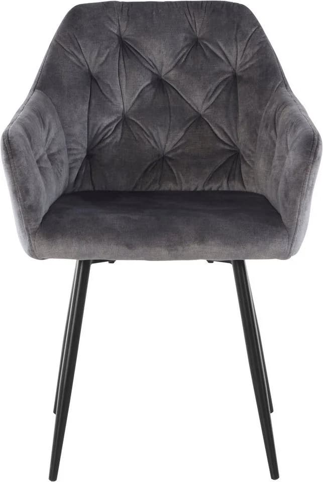 HELA Kira Schalenstuhl Boho Grau Schwarz Samt - Bild 3
