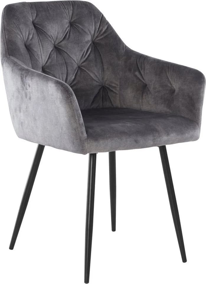 HELA Kira Schalenstuhl Boho Grau Schwarz Samt - Bild 4