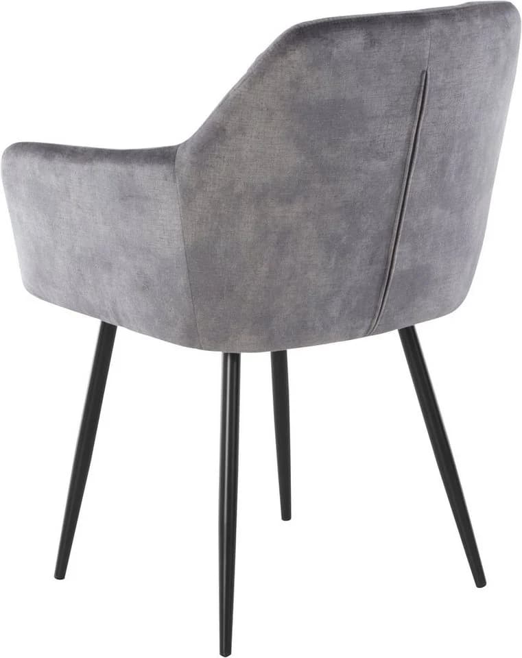 HELA Kira Schalenstuhl Boho Grau Schwarz Samt - Bild 5