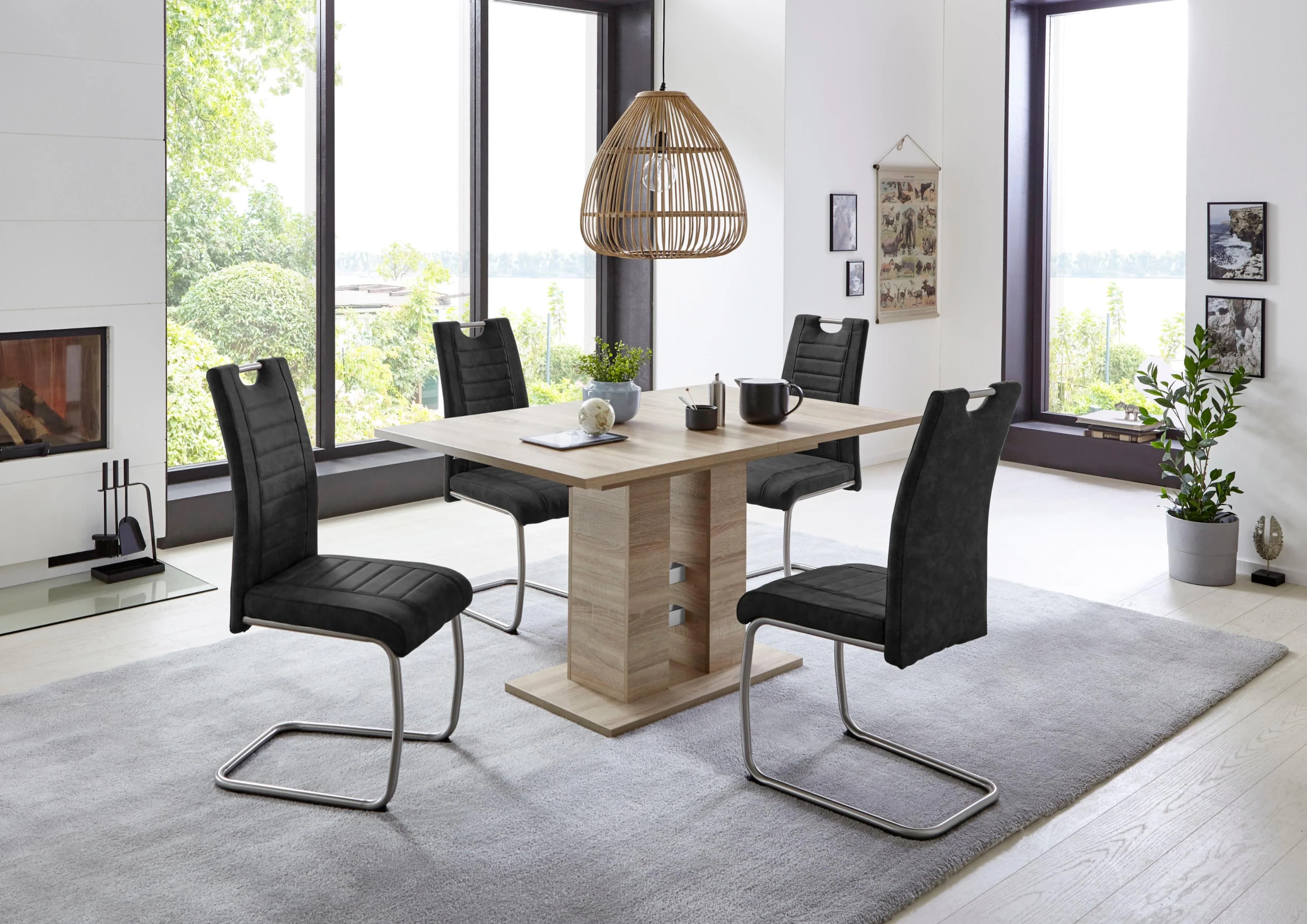 HELA Essgruppe Ulla ausziehbar 140-220 cm mit 4 Stühlen