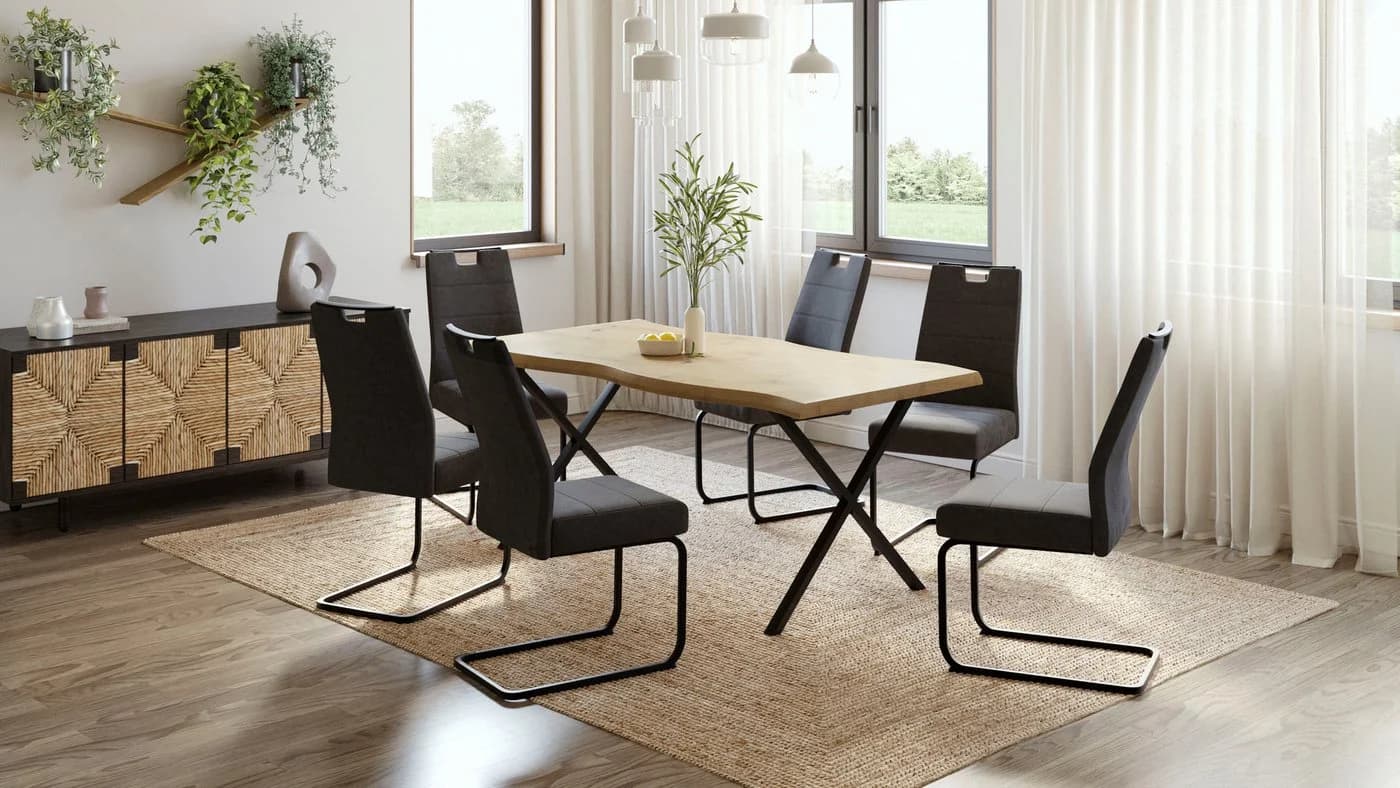 HELA Freischwinger KERTIN Vintage Anthrazit Metallgestell