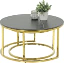 HELA Satztisch LUIS 2er Set Schwarz/Gold Marmoroptik Bild 2
