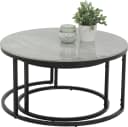 HELA Satztisch LUIS 2er Set Rund Grau Schwarz Marmoroptik Bild 4