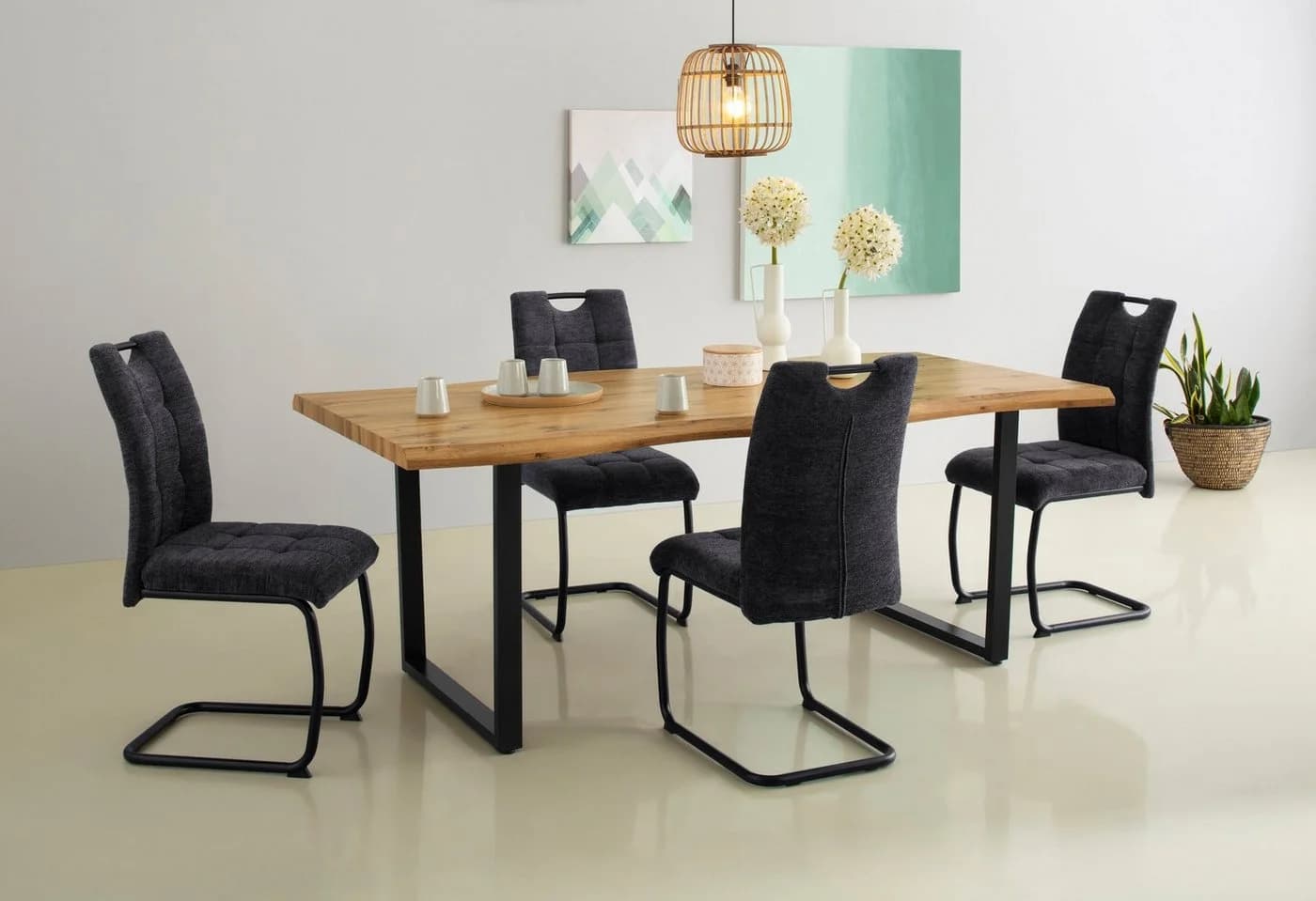 HELA Esstisch GISELLE Industrial Design Wildeiche Schwarz - Bild 2