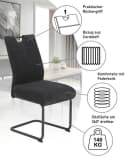 HELA Freischwinger MERKUR XL 4er Set Anthrazit Breitcord Bild 4