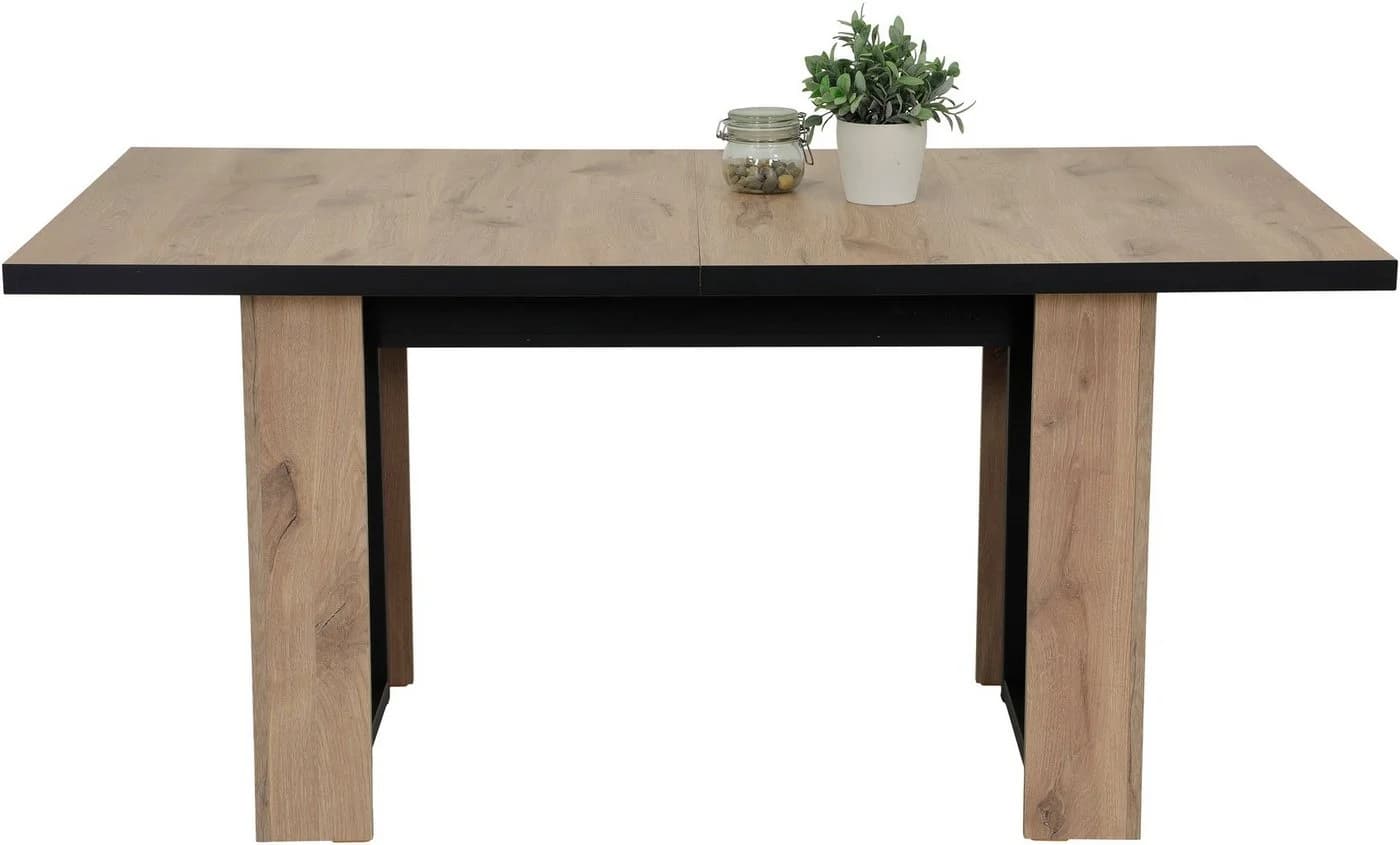 HELA Esstisch ANNI Ausziehbar 160-320cm Viking Oak Schwarz