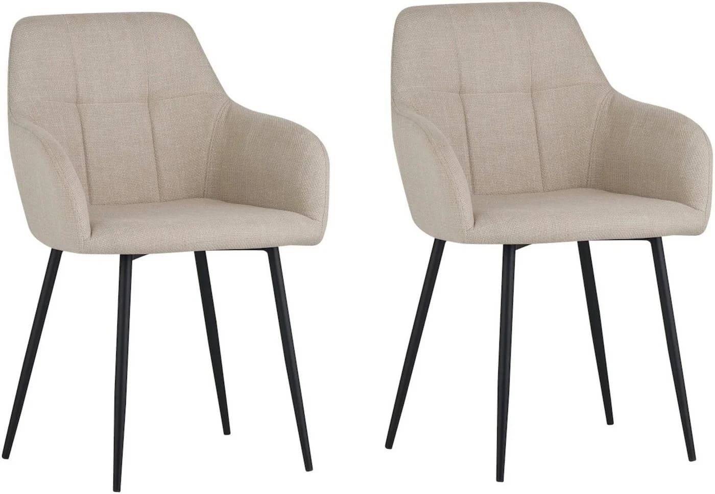 HELA HANNA Esszimmerstuhl Beige Schwarz Metallgestell