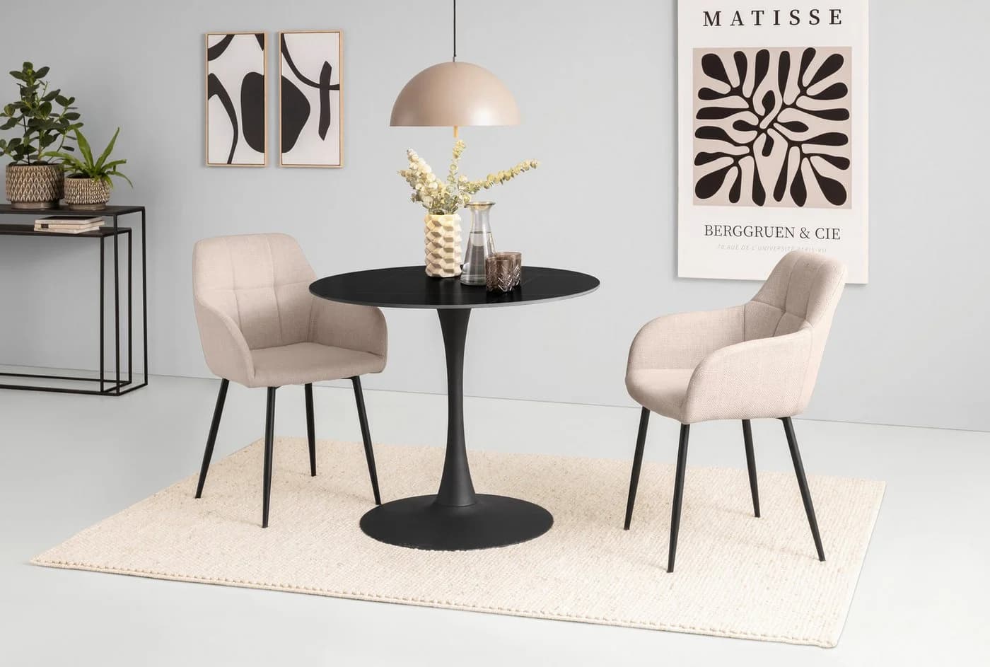 HELA HANNA Esszimmerstuhl Beige Schwarz Metallgestell - Bild 2