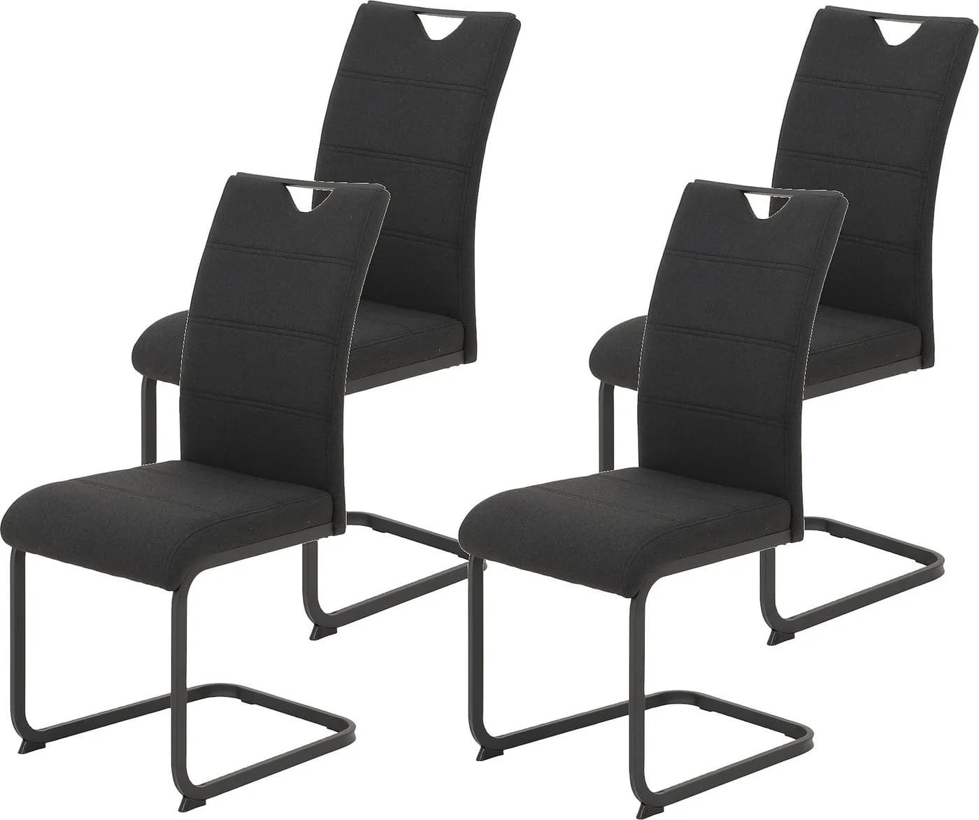 HELA Freischwinger Giselle Esszimmerstuhl Grau Anthrazit 4er Set - Bild 2