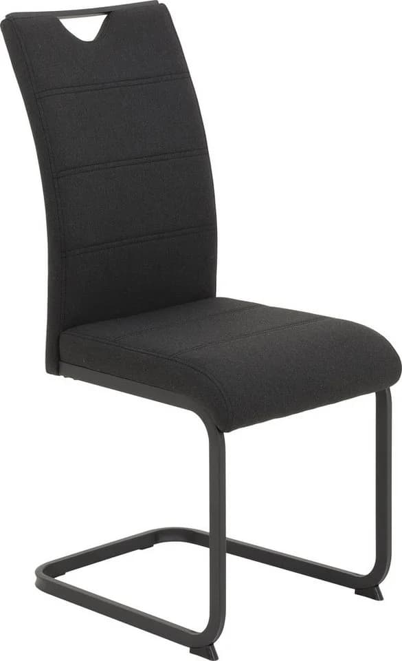 HELA Freischwinger Giselle Esszimmerstuhl 2er Set Anthrazit Schwarz