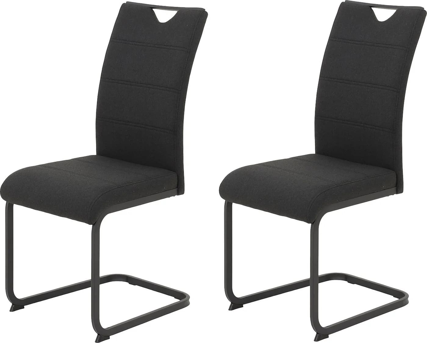 HELA Freischwinger Giselle Esszimmerstuhl 2er Set Anthrazit Schwarz - Bild 2