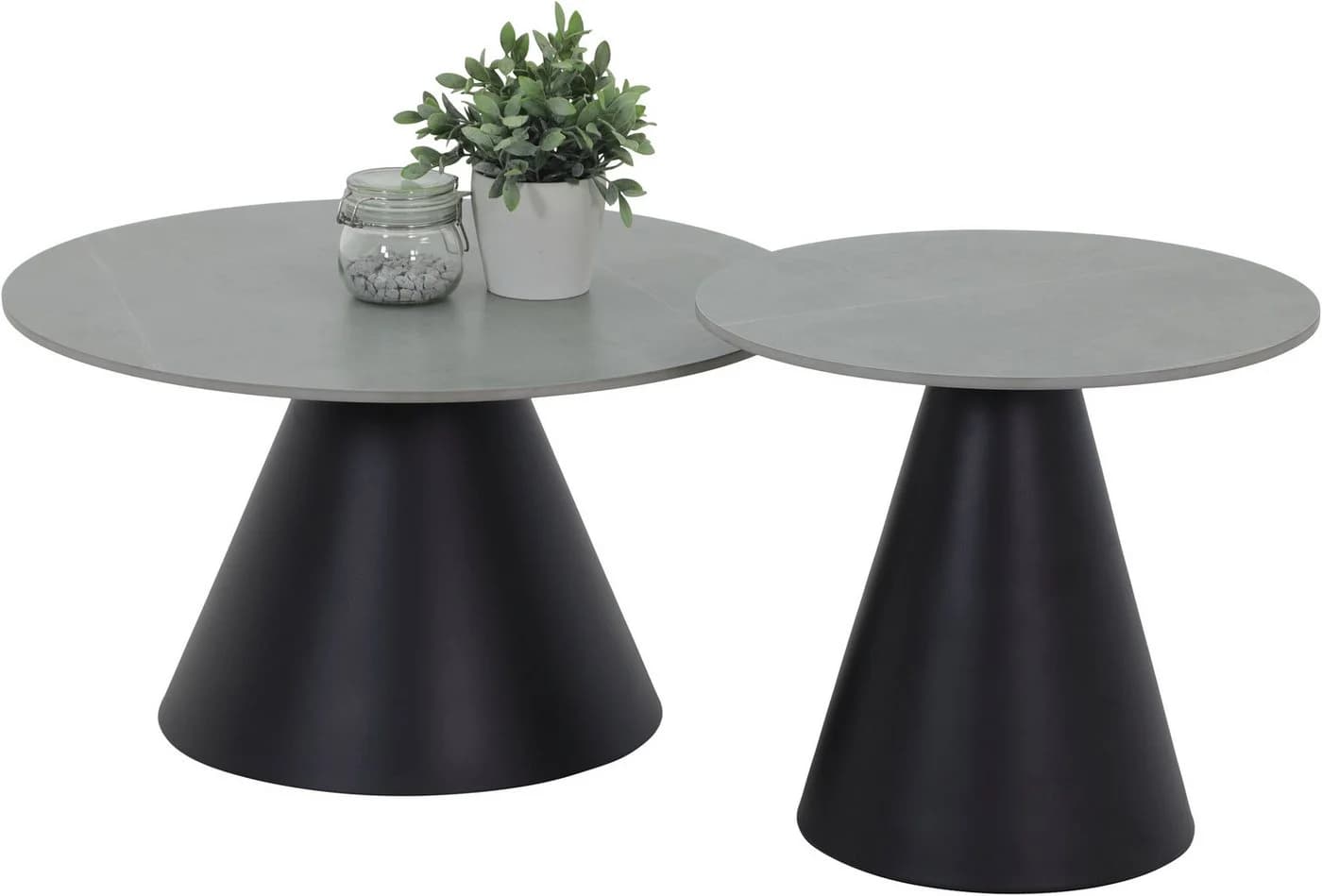 HELA Couchtisch DUSTIN 2er Set Grau Schwarz Marmoroptik - Bild 3