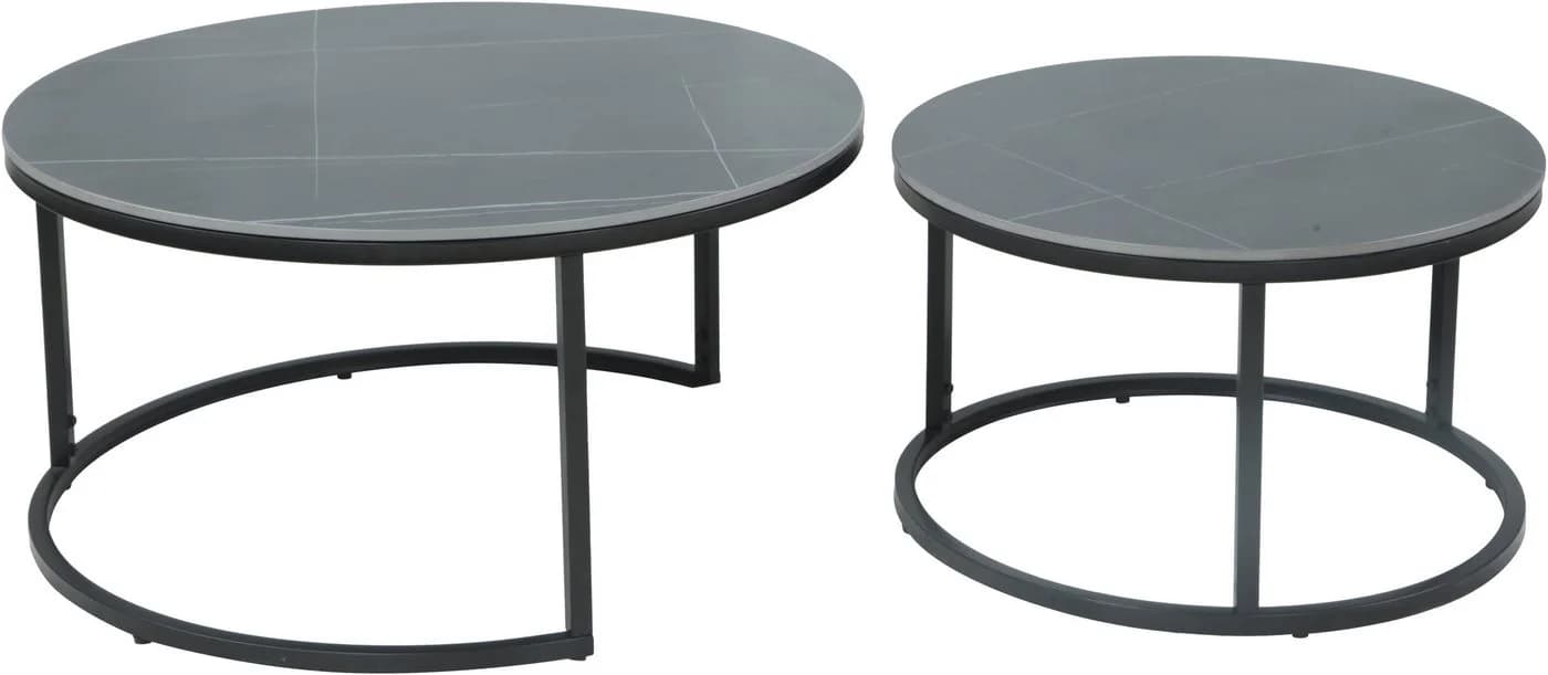 HELA Satztisch LUIS 2er Set Schwarz Marmoroptik Sinterstein - Bild 4
