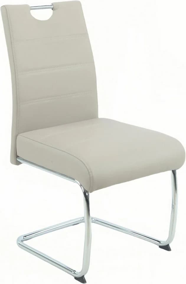 HELA FLORA Freischwinger mit Griff, 140kg belastbar, Kunstleder, Chrom