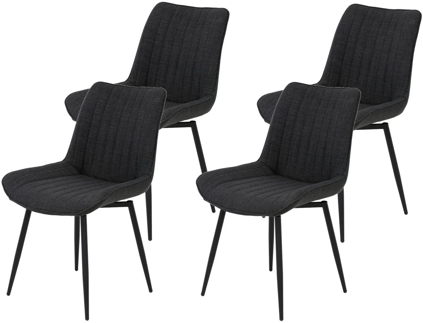HELA Vierfußstuhl BERGEN Drehstuhl Anthrazit Schwarz - Bild 2