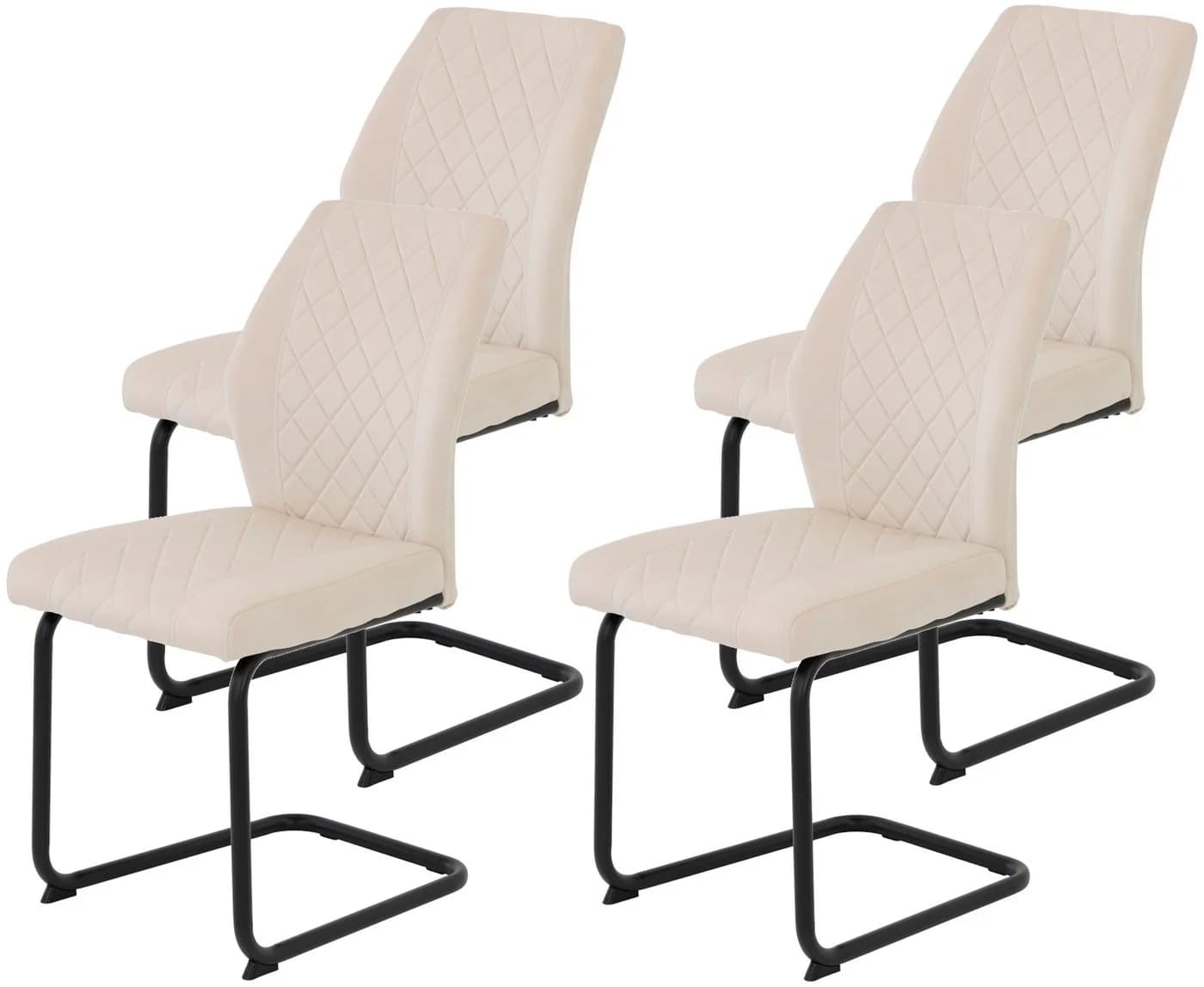 HELA Freischwinger DALLAS 4-tlg. Beige Schwarz Samtvelours - Bild 2