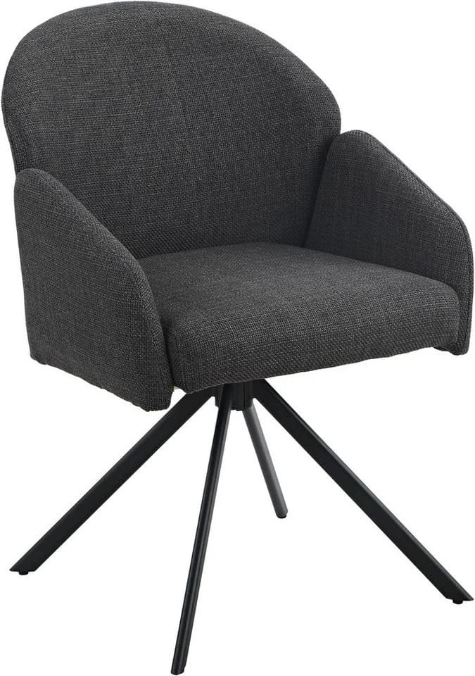 Armlehnstuhl Swing Back Komfortrücken, 360 drehbar, anthrazit/schwarz - Bild 4