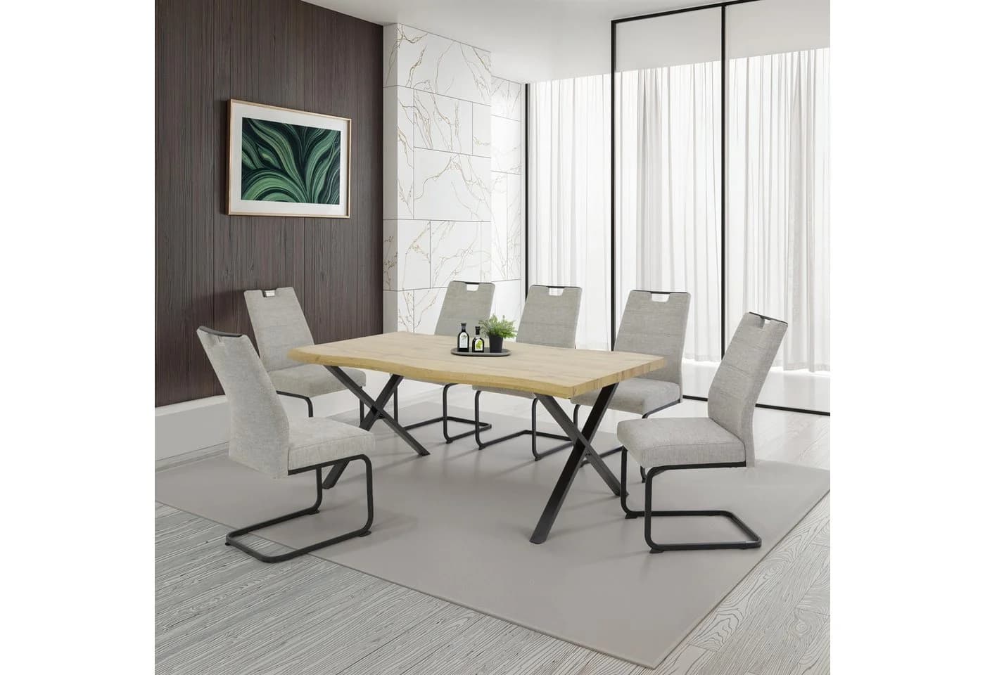 Freischwinger HELA "KERTIN" Beige Schwarz XL Sitzbreite