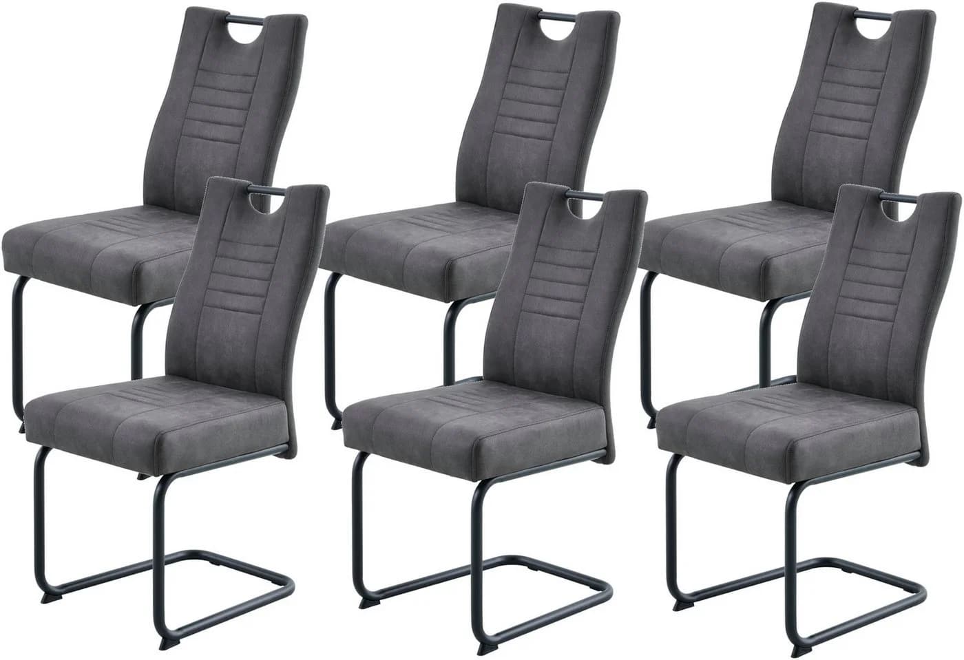 Freischwinger OTTO HOME Altona Anthrazit Schwarz 6 Stk. Microfaser - Bild 2