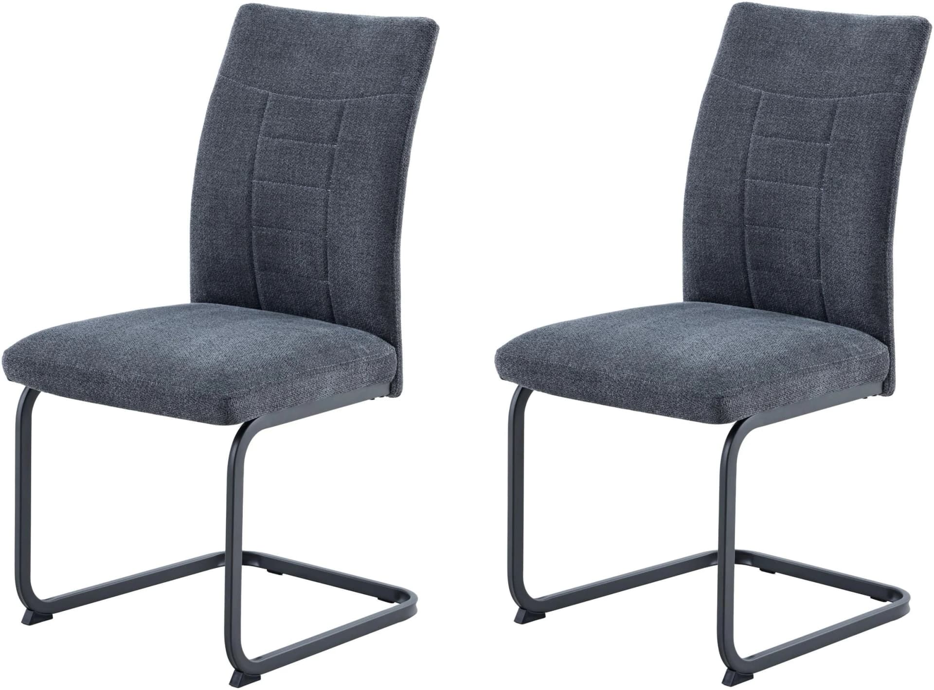 HELA Freischwinger AUGUSTA 2er-Set Anthrazit Grau Metall Microfaser