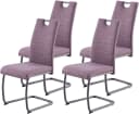HELA Freischwinger FLORENZ 4er Set Violett gepolstert mit Griff Bild 2