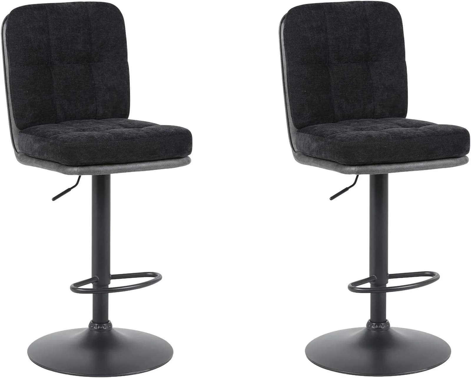 HELA Barhocker VILA Set 2 Stk. Schwarz Microfaser höhenverstellbar