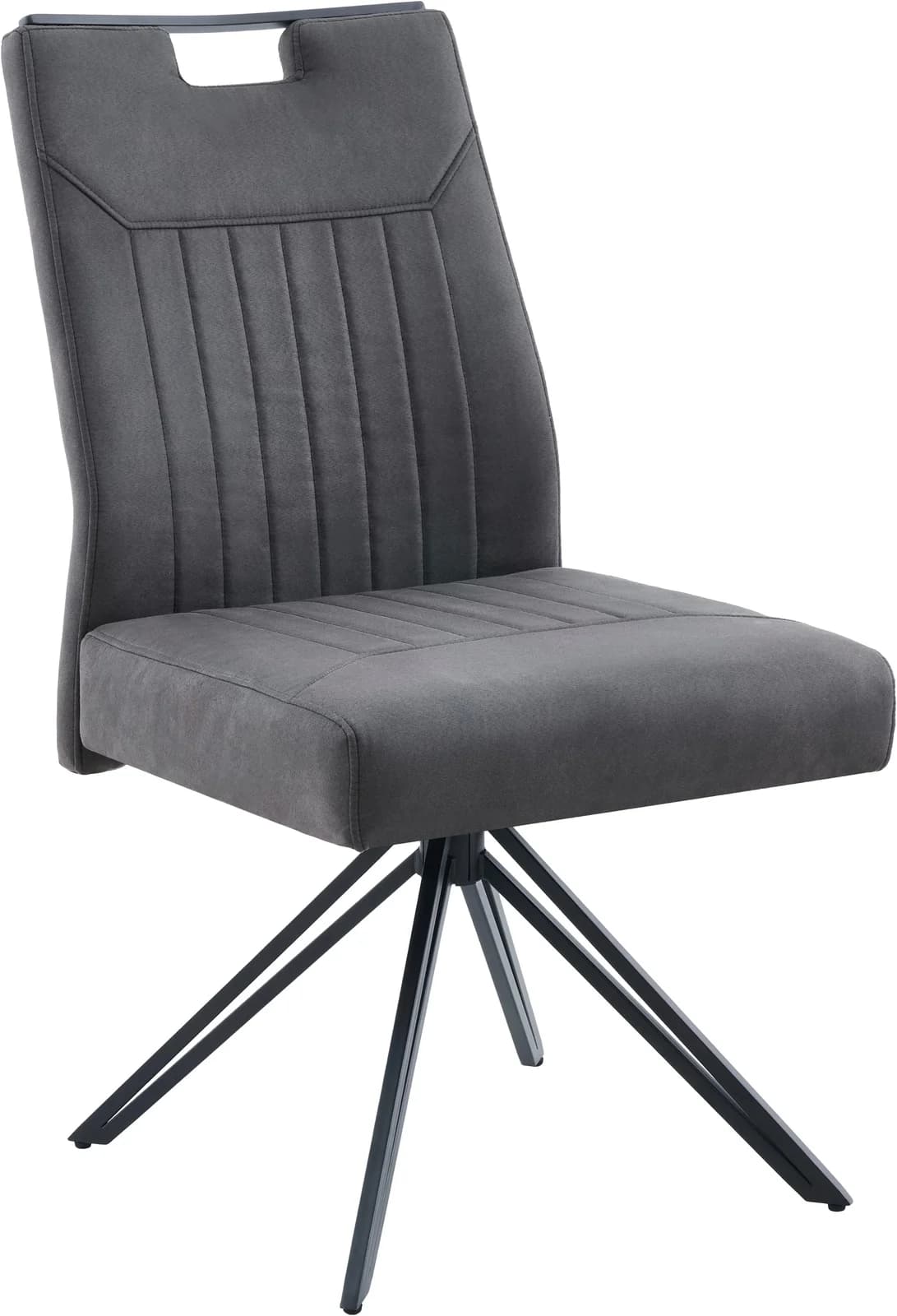 HELA MAGGY Drehstuhl Vintage Anthrazit Schwarz V-Gestell Federkorb