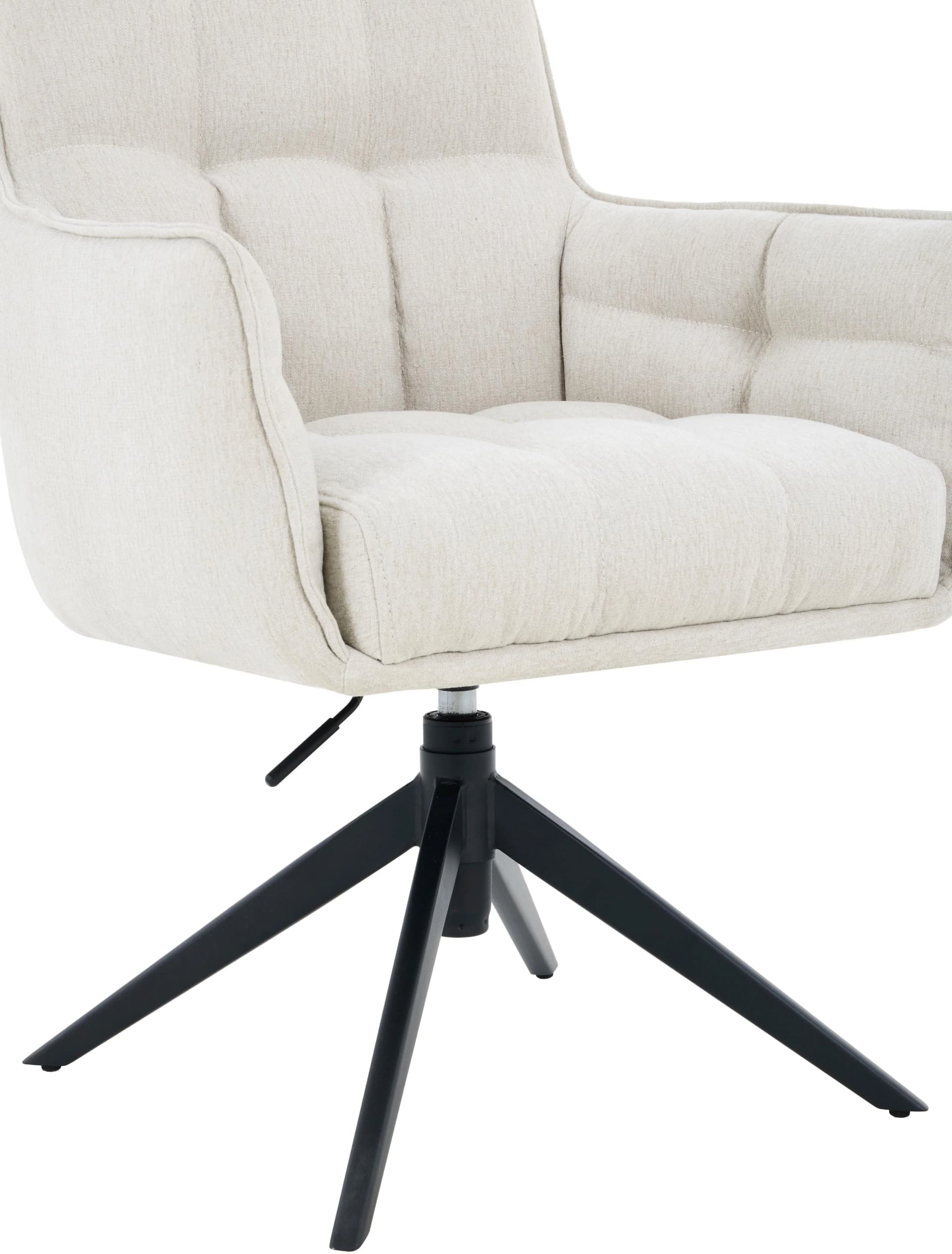 HELA Drehstuhl POMBA Beige Schwarz mit Armlehnen höhenverstellbar