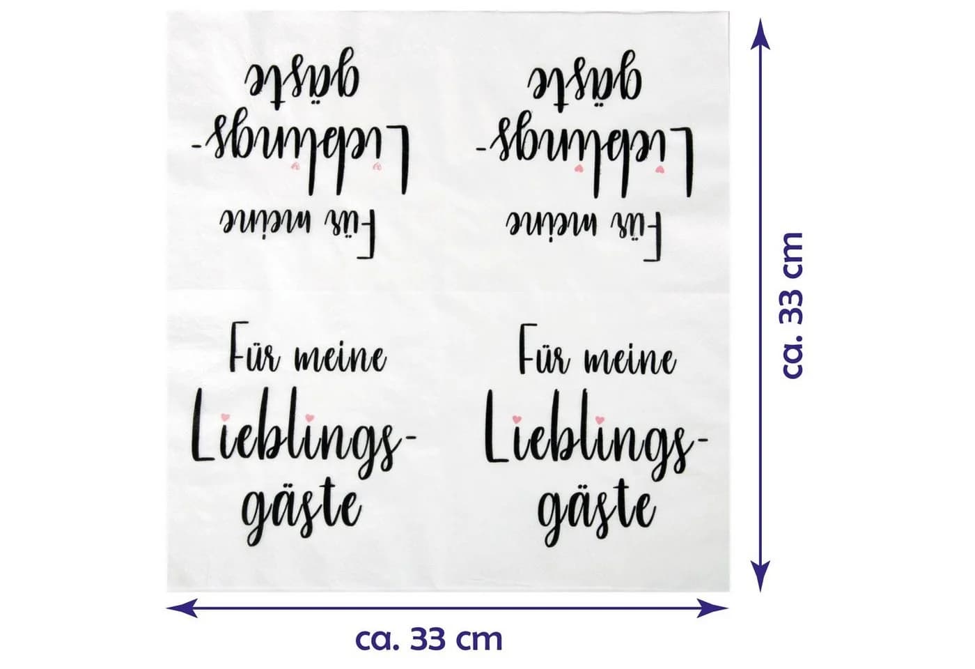 Bestlivings Papierserviette 33x33cm 20er Pack Weiß 3-lagig