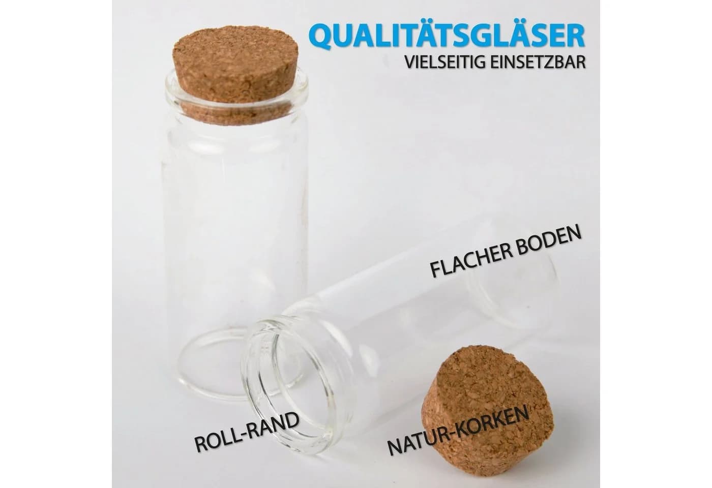 Bestlivings Vorratsglas mit Korken 2-tlg. Glas transparent 50ml - Bild 3
