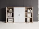 moebel-dich-auf Aktenschrank OFFICE LINE Set 3-tlg. Weiß/Eiche Sonoma Bild 1
