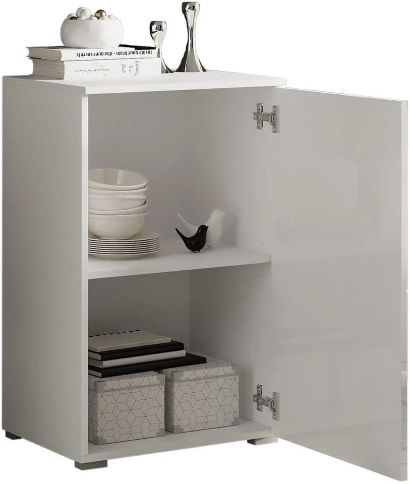 HBZ Kommode Spice Weiß Hochglanz mit verstellbarem Einlegeboden - Bild 4