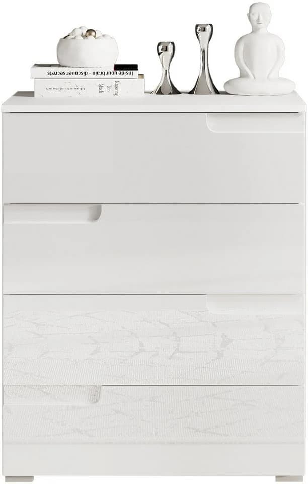 HBZ Kommode Spice Weiß Hochglanz 4 Schubkästen - Bild 3