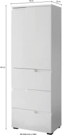 BEGA OFFICE Spice Aktenschrank Weiß Hochglanz 3 Schubladen Bild 4