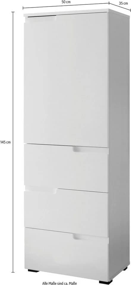 BEGA OFFICE Spice Aktenschrank Weiß Hochglanz 3 Schubladen - Bild 4