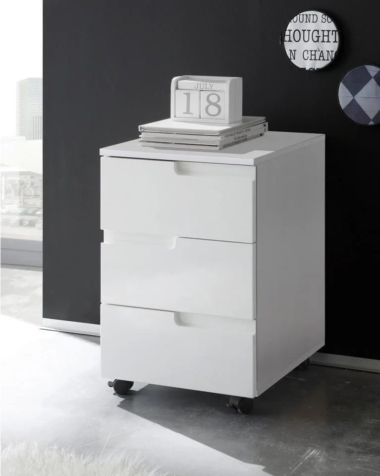 BEGA OFFICE Rollcontainer Spice Weiß 3 Schubladen