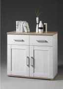 Xora Kommode Landhausstil Weiß Braun 2 Türen 2 Schubladen Bild 2