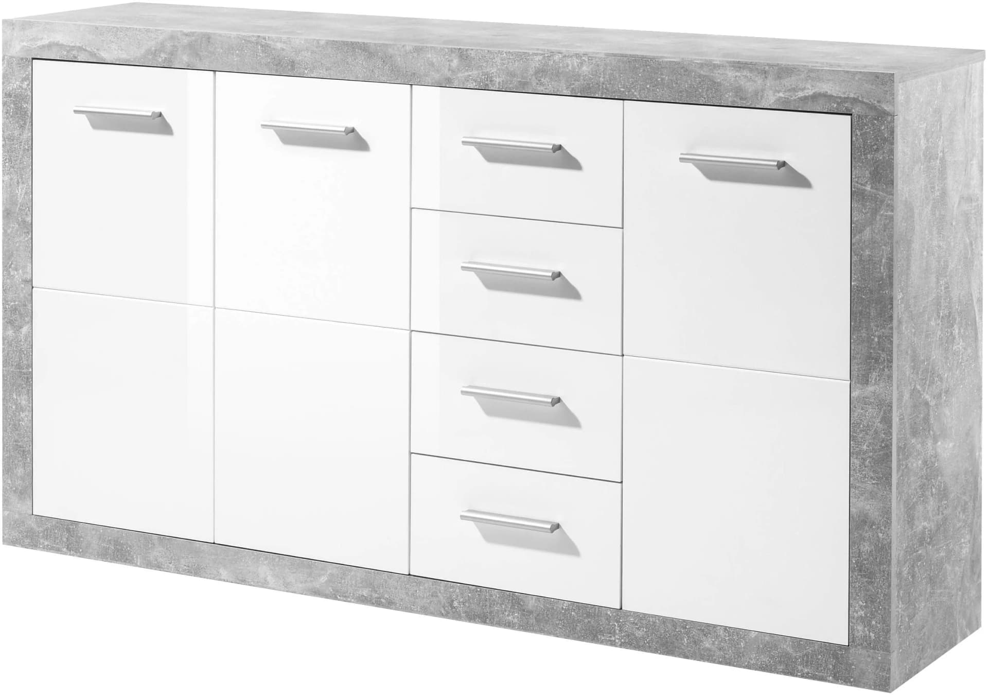 HBZ Stone 2 Kommode Weiß Glanz mit 4 Schubkästen - Bild 5