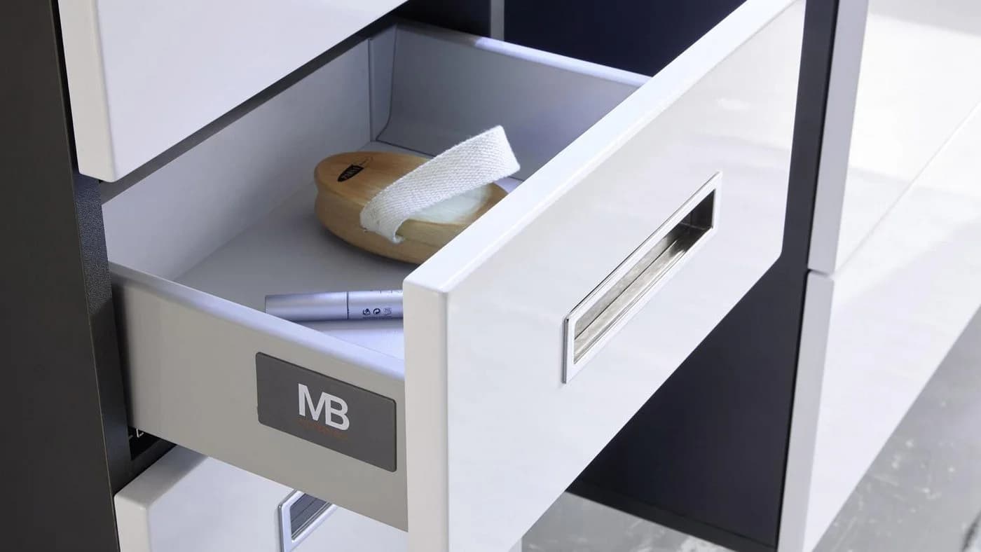 BEGA BBK Hochschrank Melissa Grau Weiß Hochglanz Badezimmer Hängeschrank - Bild 4