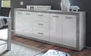 HBZ-MEBLE Sideboard Stone Weiß Grau 4 Türen 3 Schubladen Bild 2