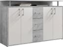 HBZ Drivno Sideboard 139x90x34 cm Weiß/Beton mit 3 Schubkästen Bild 1