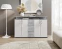HBZ Drivno Sideboard 139x90x34 cm Weiß/Beton mit 3 Schubkästen Bild 2