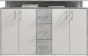 HBZ Drivno Sideboard 139x90x34 cm Weiß/Beton mit 3 Schubkästen Bild 3