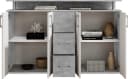 HBZ Drivno Sideboard 139x90x34 cm Weiß/Beton mit 3 Schubkästen Bild 4