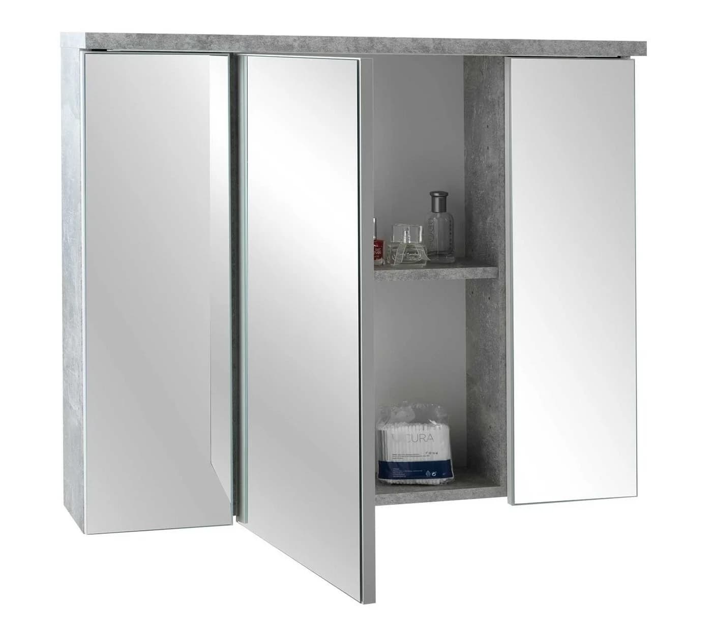 Badezimmerspiegelschrank POOL Grau 3 Spiegeltüren LED - Bild 5