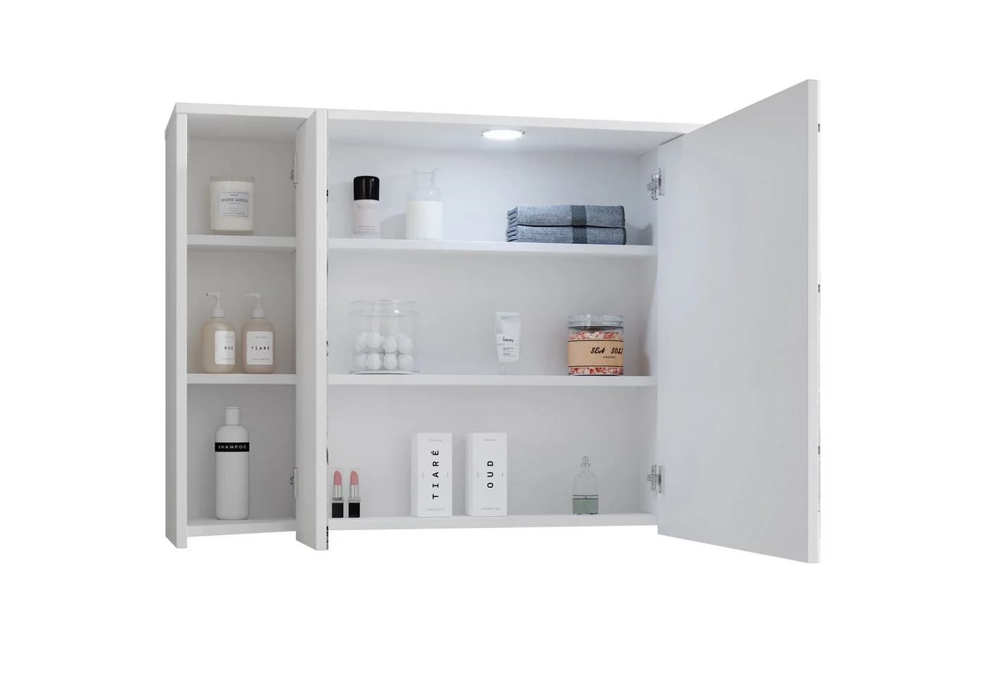 Bega Consult Badezimmerspiegelschrank Three Weiß mit Steckdose und Beleuchtung - Bild 4