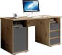 BEGA OFFICE Primus U2 Schreibtisch mit Schubkasten Anthrazit Eiche Bild 2