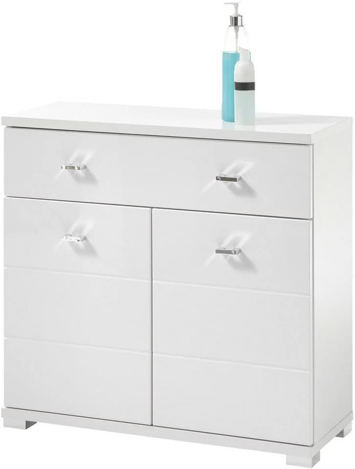 Balculina Midischrank Pool Weiß Hochglanz 76x73x31 cm mit 2 Türen - Bild 2